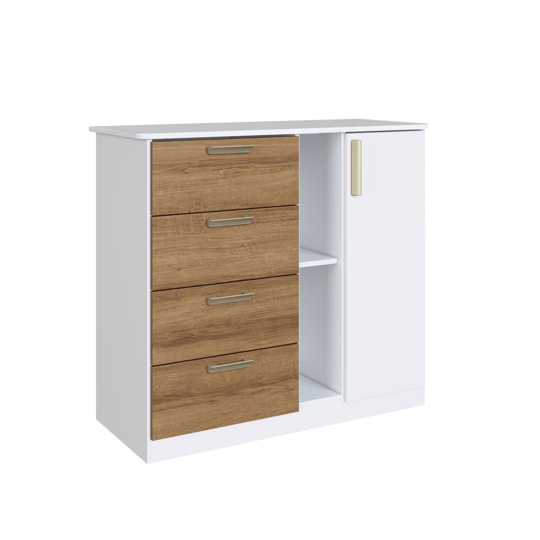 Cômoda 4 Gavetas 1 Porta