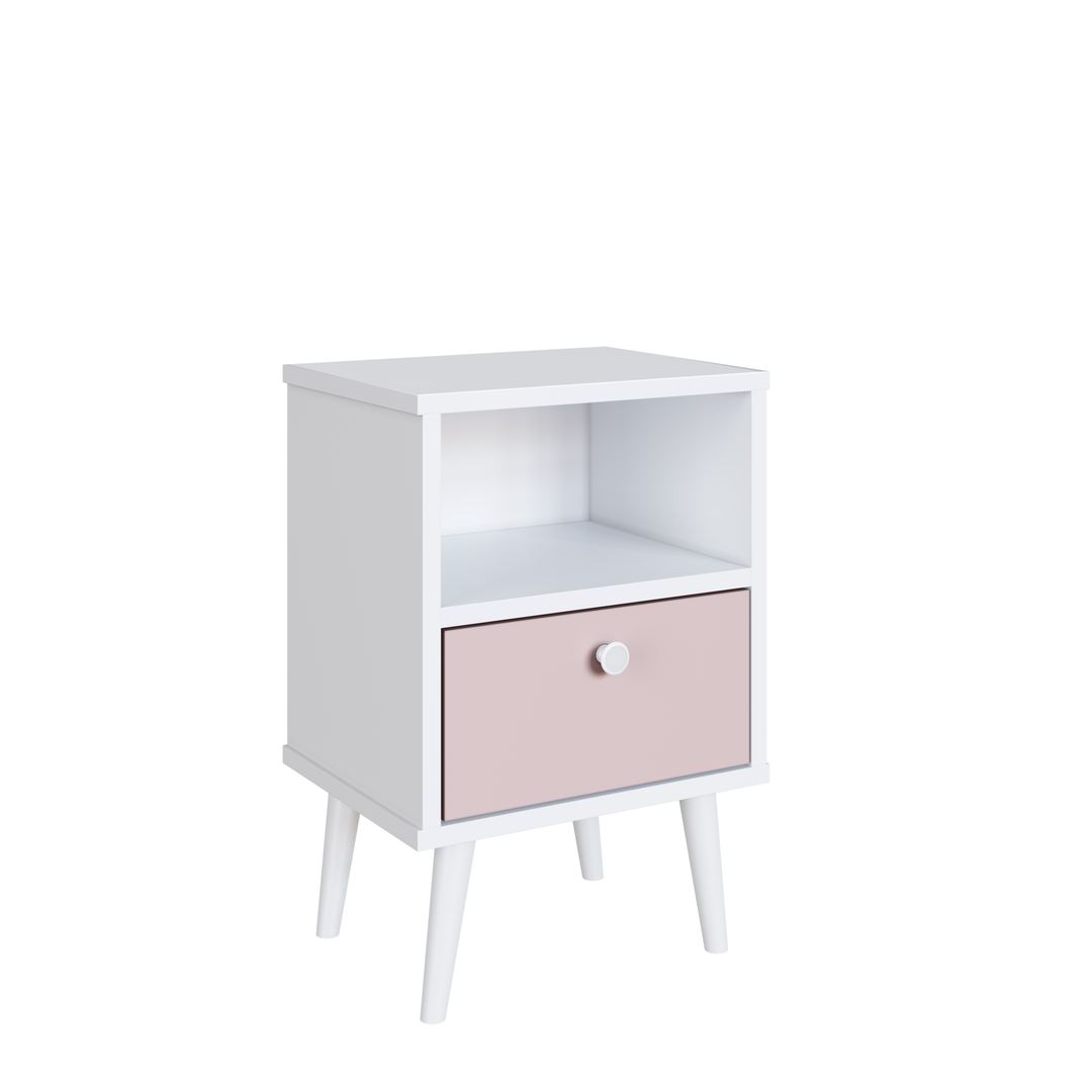 Mesa de Cabeceira Rosa e Azul